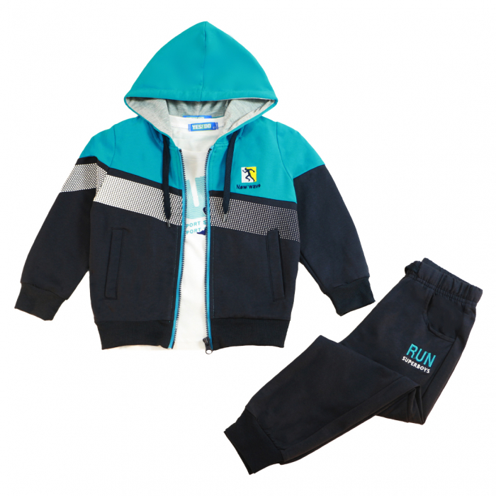 Trening cu gluga 3 piese Y-631albastru [3]