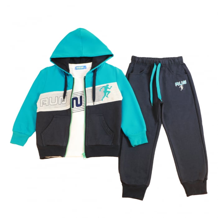 Trening cu gluga 3 piese Y-635albastru [4]