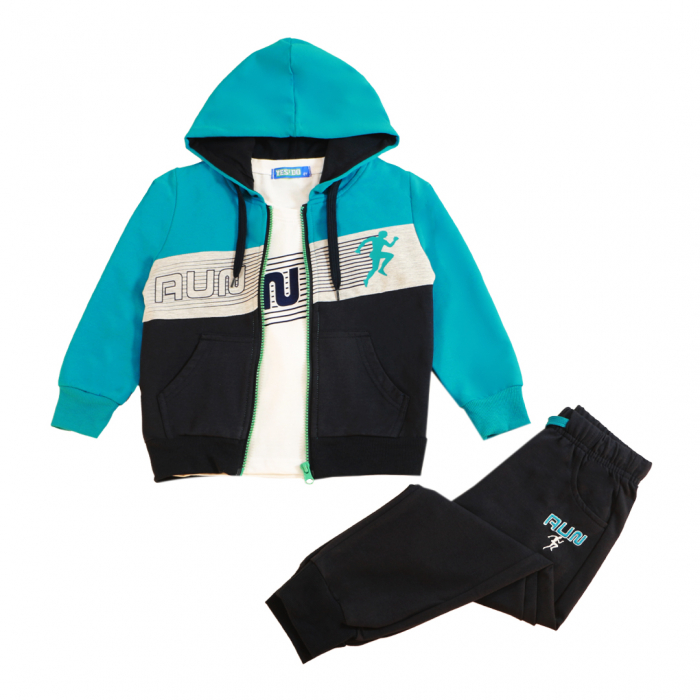 Trening cu gluga 3 piese Y-635albastru [3]