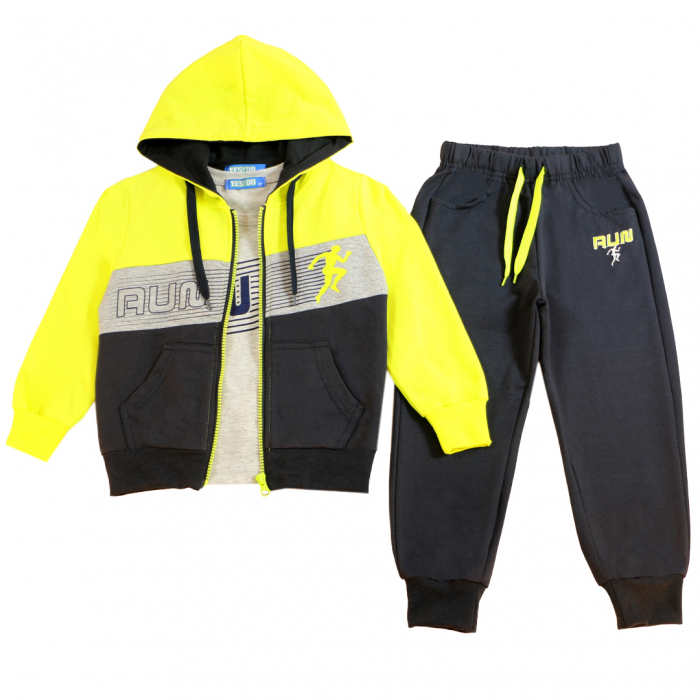 Trening cu gluga 3 piese Y-635galben [4]