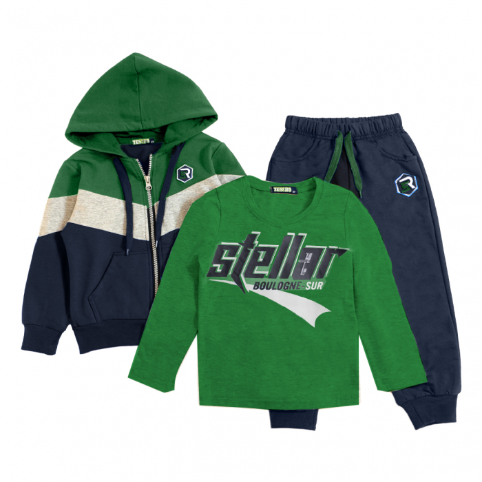 Trening cu gluga 3 piese Y-665verde [1]