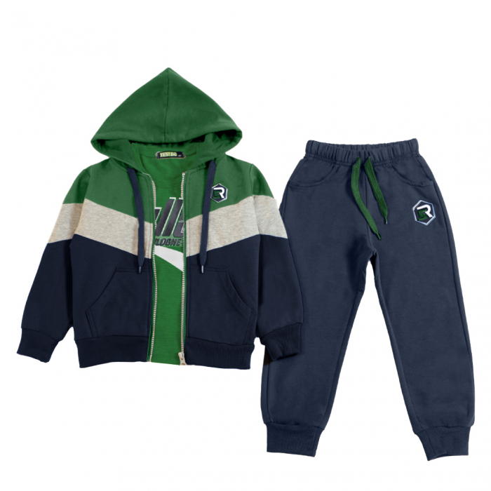 Trening cu gluga 3 piese Y-665verde [3]