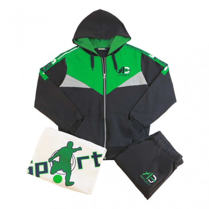 Trening cu gluga 3 piese Y-668verde [4]