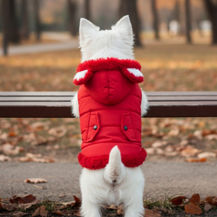 Vesta cu gluga flausata XINA2120rosu [4]