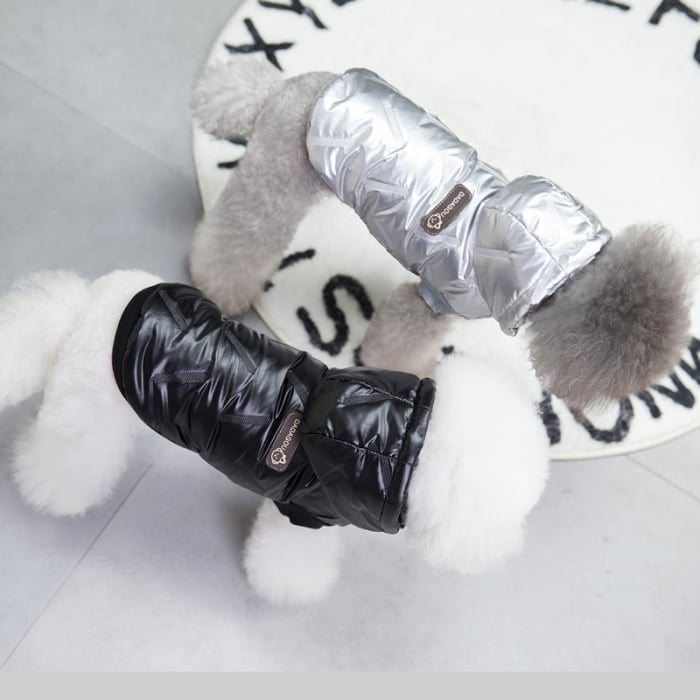 Vesta flausata cu gluga DOG-18 argintiu [5]
