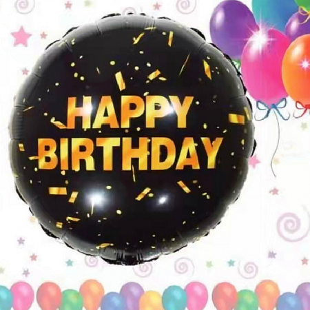 Baloane - Balon negru din folie „ Happy birthday ” 057945