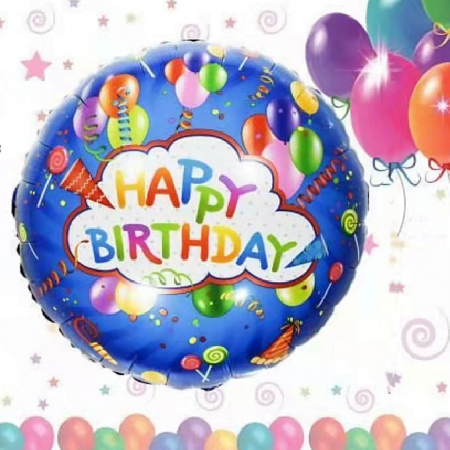 Baloane - Balon albastru din folie „ Happy birthday ” 057947
