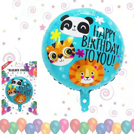 Baloane - Balon albastru cu animale din folie 063897