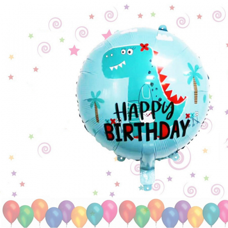 Baloane - Balon albastru cu Dino din folie 063903