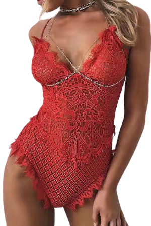 Body-uri - Body sexy din dantela CS2031rosu