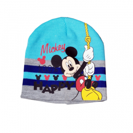 Căciuli, șepci si pălării - Caciula tricotata cu Mickey Mouse PH4275albastru