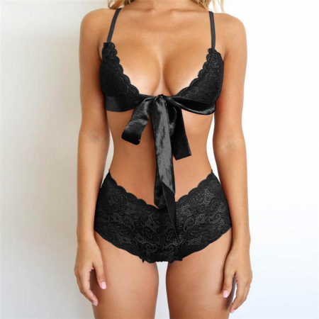 Lenjerie erotică - Set lenjerie erotica, sutien si chiloti CS5147negru
