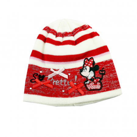 Căciuli, șepci si pălării - Caciula tricotata cu Minnie Mouse NH4141rosu