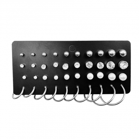 Cercei - Set 20 perechi de cercei SY-00024argintiu