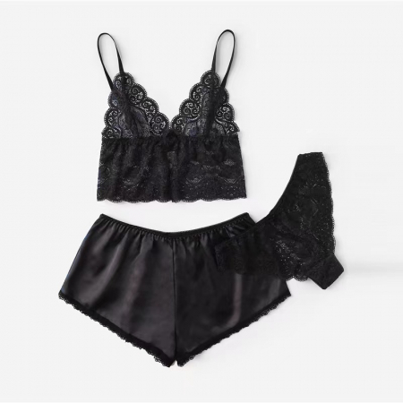 Pijamale - Pijama 3 piese CS9385negru