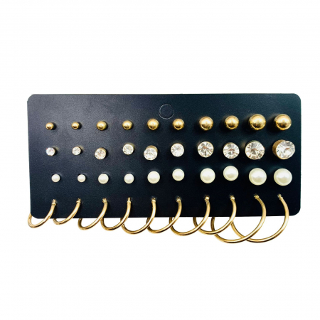 Cercei - Set 20 perechi de cercei SY-00024auriu