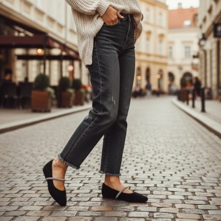 Damă - Balerini A-14negru