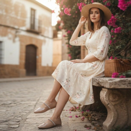 Damă - Balerini A-13apricot