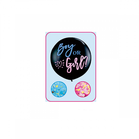 Baloane - Balon cu accesorii dezvaluirea sexului copilului ' Boy or girl ' 90 cm RJ1413