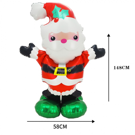 Baloane - Balon cu stativ pentru decor Craciun ' Mos Craciun ' 58 x 148 cm LY-2439-28