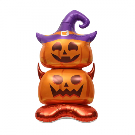 Baloane - Balon cu stativ pentru decor Halloween ' Dovleac cu palarie ' 70 x 150 cm LY-2439-7