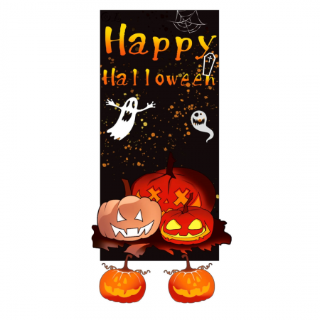 Articole pentru sărbători - Decoratiune usa/perete pentru Halloween ' Dovleac ' 40 x 110 cm 6220-21