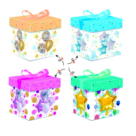 Articole party - Cutie pliabila patrata 10cm