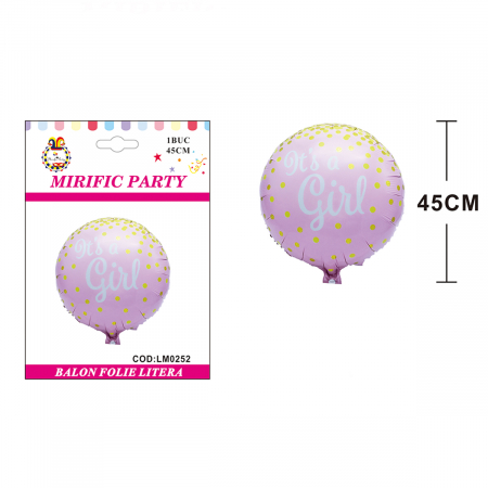 Articole party - Balon din folie de aluminiu ' It's a Girl ' 220252 45 cm