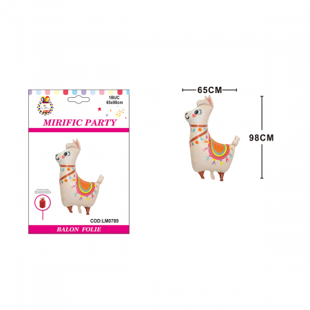 Baloane - Balon din folie de aluminiu figurina ' Lama ' 65 x 98 ' cm LM0789