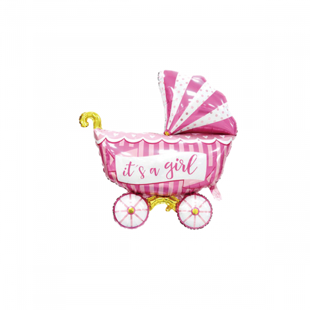 Articole party - Balon din folie de aluminiu in forma de carucior ' It's a girl ' LM0499