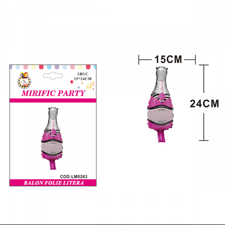 Articole party - Balon din folie de aluminiu ' Sticla de Sampanie ' 220263-F 15 x 24 cm