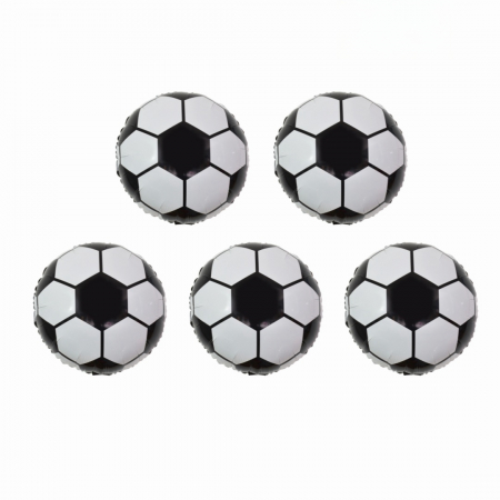 Baloane - Set 5 baloane din folie de aluminiu forma ' Minge de Fotbal ' 25 cm LM0888