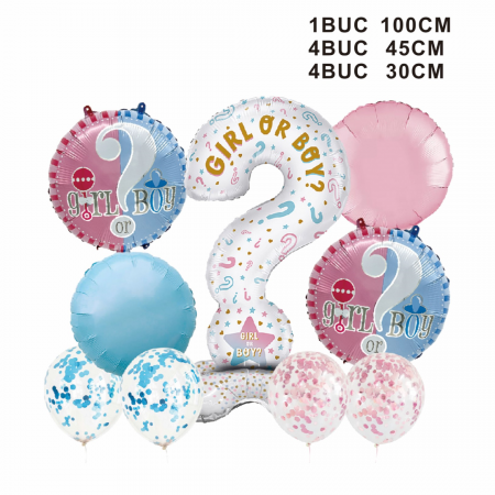 Baloane - Set aranjament baloane dezvaluirea sexului copilului ' Girl or Boy ' TZ5354