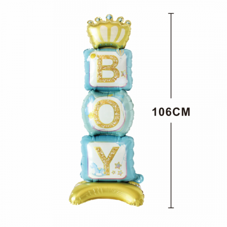 Articole party - Balon din folie de aluminiu pentru Baby shower ' Boy ' 106 cm LM0834