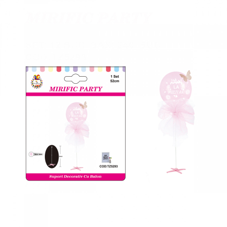 Baloane - Balon din latex cu suport decorativ ' La multi ani ' 52 cm TZ5293