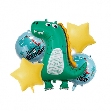 Articole party - Set aranjament 5 baloane figurina ' Dinozaur haios ' 80 cm TZ5170