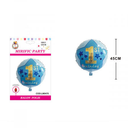 Articole party - Balon din folie de aluminiu ' First Birthday Boy ' LM0470