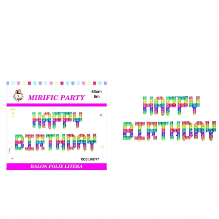 Baloane - Set aranjament 13 baloane ' Happy Birthday ' 6 m x 40 cm LM0747