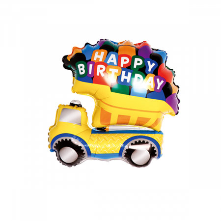 Baloane - Balon din folie de aluminiu figurina ' Camion happy birthday ' 54 x 72 cm  LM0775
