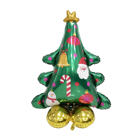 Baloane - Balon cu stativ pentru decor Craciun ' Brad de Craciun ' 85 x 100 cm LY-2439-22