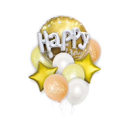 Articole party - Set aranjament 9 baloane ' Happy Birthday ' 60 cm TZ5161