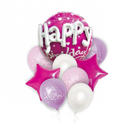 Articole party - Set aranjament 9 baloane ' Happy Birthday ' 60 cm TZ5162