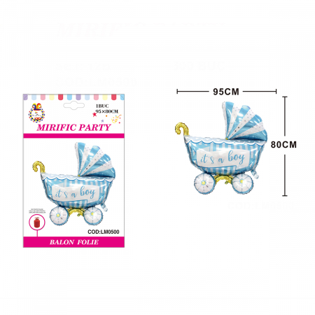 Articole party - Balon din folie de aluminiu in forma de carucior ' It's a Boy ' LM0500
