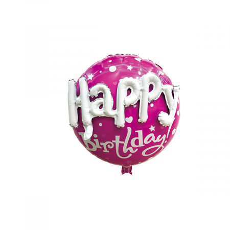 Baloane - Balon rotund din folie de aluminiu ' Happy Birthday ' 55 cm LM0548