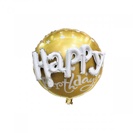 Baloane - Balon rotund din folie de aluminiu ' Happy Birthday ' 55 cm LM0549