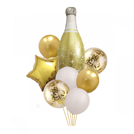 Articole party - Set aranjament 8 baloane ' Sticla sampanie '  80 x 42 cm TZ5146