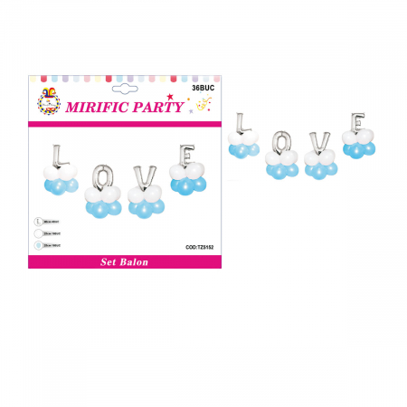 Articole party - Set aranjament 36 baloane din folie si latex ' Love ' 40 cm TZ5152