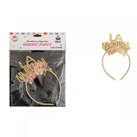 Accesorii party - Bentita pentru petrecere cu figurine ' La Multi Ani ' QT9559