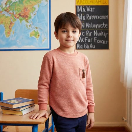 Copii - Bluză căptușită B2189caramiziu