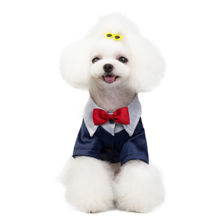 Animale de companie - Camasa cu papion atasat DOG-22bleumarin